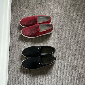 2 Pair MICHAEL Michael Kors Slip On Shoes, Size 10M /  41M Black & Red